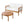 Outdoor Acacia Wood Loveseat & Coffee Table Set with Handwoven Rope, Teak Finish