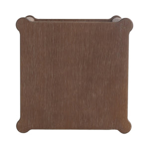 15.5x15.5x23.5' Distressed Brown Wood Side Table with Turned Spiral Legs and Lower Shelf