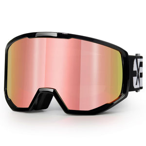 EXP VISION Ski/Snowboard Goggles for Men Women, OTG Snow Goggles Anti Fog UV Protection