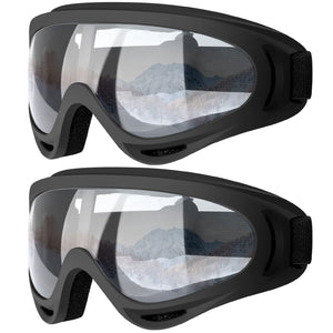 COOLOO Ski Goggles, 2 Pack Snow Goggles Snowboard Goggles for Men Women Kids - UV Protection Foam Anti-Scratch Dustproof