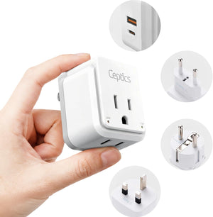 Travel Adapter Kit | Type C, E/F, G - USB & USB-C Ports + 2 US Outlets (PAK-EU)