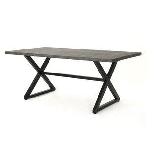 Rolando Outdoor Aluminum Dining Table with Steel Frame