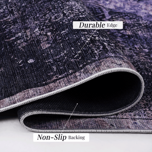 Maval Anthracite Washable Area Rug 6x9