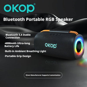 KP-815 Best-Selling Portable Bluetooth Speaker With RGB Lighting Compact Heavy Bass Audio For Home Desktops And Outdoor Use