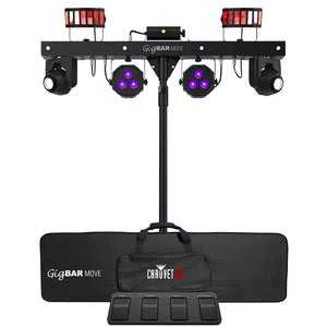 CHAUVET DJ Gig Bar Move 5-in-1 LED Lighting System with 2 Moving Heads, Black - TRAPSKI