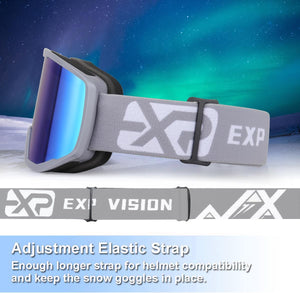 EXP VISION Ski/Snowboard Goggles for Men Women, OTG Snow Goggles Anti Fog UV Protection