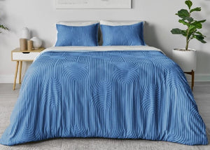 BedGear Performance King Duvet Set - Stonewash Blue/Racetrack