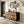Distressed Storage Cabinet with Honeycomb Pattern