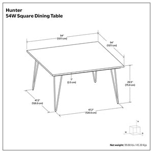 Hunter - Square Tabletop Dining Table