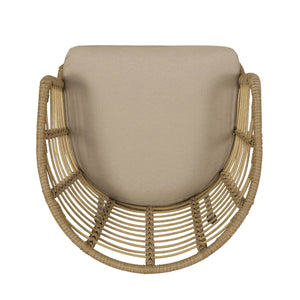 Randy Modern Wicker Chair with Water Resistant Cushions - Brown / Beige