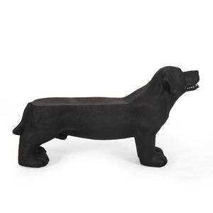 MGO Dog Bench - Outdoor Labrador Design, Matte Black