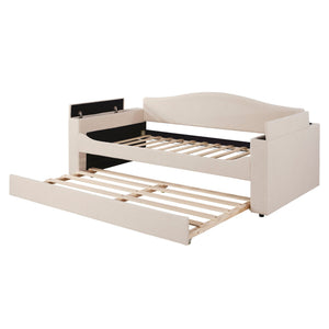 Upholstered Daybed With Storage Armrests, Trundle And Latest Integrated tooth Audio System