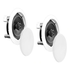 Pyle PDIC51RD 150W 5.25" Round Flush Mount In-Wall/Ceiling Home Speakers, 2 Pack - TRAPSKI