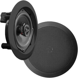 2) NEW Pyle PDIC81RDBK 250W 8 Inch Flush In-Wall In-Ceiling Black Speakers Pair