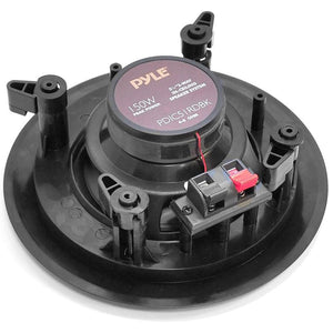 2) NEW Pyle PDIC81RDBK 250W 8 Inch Flush In-Wall In-Ceiling Black Speakers Pair