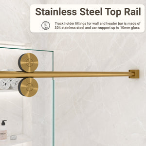 56"-60"W x 72"H Frameless Single Sliding Shower Door