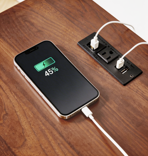 Farmhouse Side Table with Charging Station