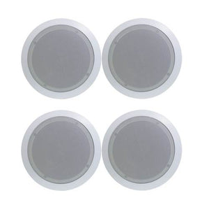 4) Pyle PDIC51RD 5.25 Inch 150W Round White In-Ceiling Wall Flush Speakers Four