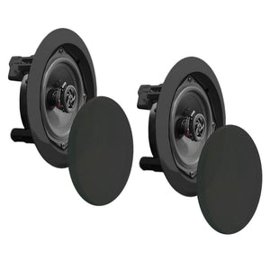 4) NEW Pyle PDIC81RDBK 250W 8 Inch Flush In-Wall In-Ceiling Black Speakers Four