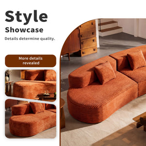 108.6-Inch Curved Combination Sofa with Modern Cloud Pattern