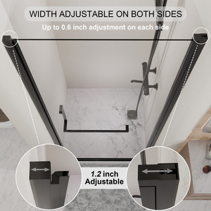 28"-29.2" x 72" Semi-Frameless Pivot Shower Door