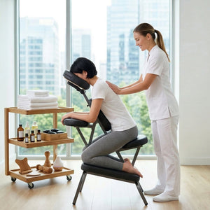 Portable Massage Chair for Tattoo and Spa with Adjustable Face Cradle and Carrying Bag