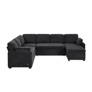 Convertible U-Shaped Sectional Sofa Bed With Reversible Chaise