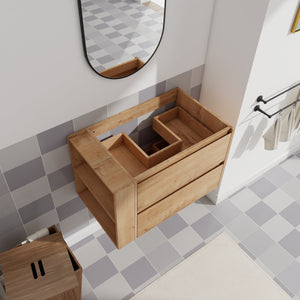 30" Wall Mount Bathroom Vanity with Soft Close Drawer (Without Basin)