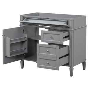 Bathroom Vanity With 2 Drawers And Tip-Out Drawer, Storage Cabinet