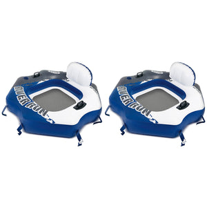 Intex 58854EP River Run Connect Lounge Inflatable Floating Water Tube (2 Pack)