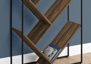 3-Tier Contemporary Bookshelf with Reclaimed Wood Finish