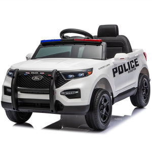 Licensed Ford Police 12V Ride-On Truck with Parental Remote Control