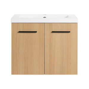 Floating Bathroom Vanity With Sink, Wall Mounted Double Door Storage