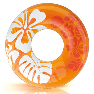 Intex 36 Inch Colorful Transparent Inflatable Swimming Pool Single Ring Float - TRAPSKI