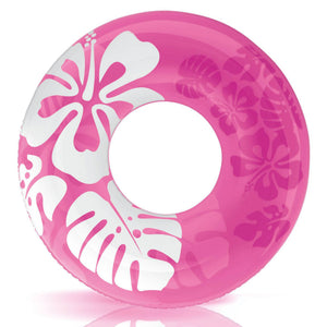 Intex 36 Inch Colorful Transparent Inflatable Swimming Pool Single Ring Float - TRAPSKI