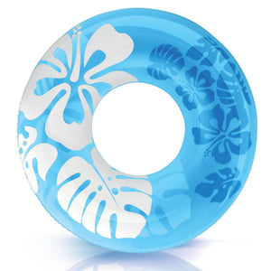 Intex 36 Inch Colorful Transparent Inflatable Swimming Pool Single Ring Float - TRAPSKI