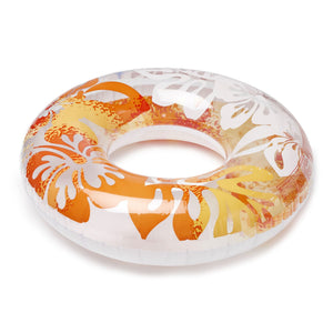 Intex 36 Inch Colorful Transparent Inflatable Swimming Pool Single Ring Float - TRAPSKI