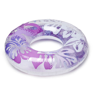 Intex 36 Inch Colorful Transparent Inflatable Swimming Pool Single Ring Float - TRAPSKI
