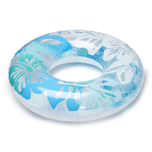 Intex 36 Inch Colorful Transparent Inflatable Swimming Pool Single Ring Float - TRAPSKI
