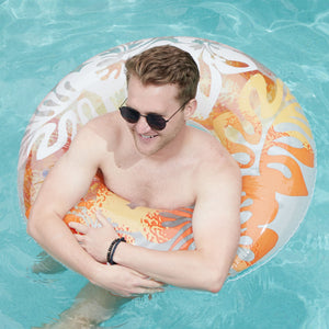 Intex 36 Inch Colorful Transparent Inflatable Swimming Pool Single Ring Float - TRAPSKI