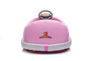 Bumper Car For Kids, 12V Dual Drive 1-6 Years Old Children's Electric Car With Pushrod Dinner Plate USB Bt Music Rocking Horse Mode Anti-Collision Bumper Ride On Car