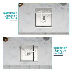 Modern Undermount Bar Sink With Folding Faucet