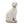 White Magnesium Rabbit Figurine with Gold Iron Ears