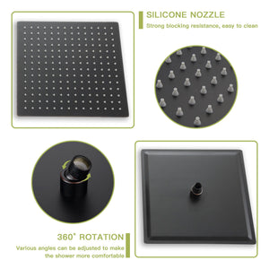 Dual Shower Head 10" Wall Mounted Square Shower System