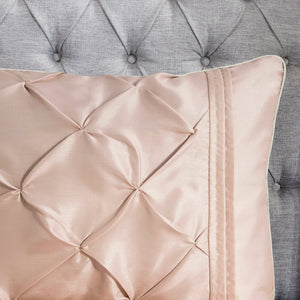 7-Piece Full 100% Polyester Pieced Pleated Tufted Comforter Set