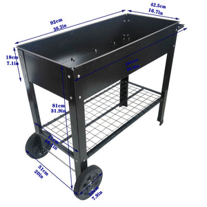 Mobile Metal Raised Garden Bed Cart with Legs