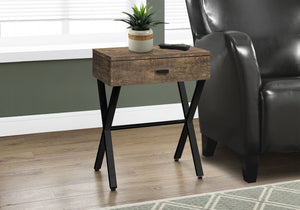 Accent Side X Table With Storage Drawer