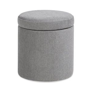 Brandy - Round Upholstered Storage Ottoman With Accent