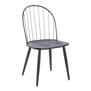 Riley - Industrial High Back Armless Chair (Set of 2) - Black