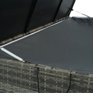 Outdoor Storage Box, Wicker Patio Deck Boxes With Lid, Outdoor Cushion Storage For Kids Toys, Pillows, Towel, Wicker